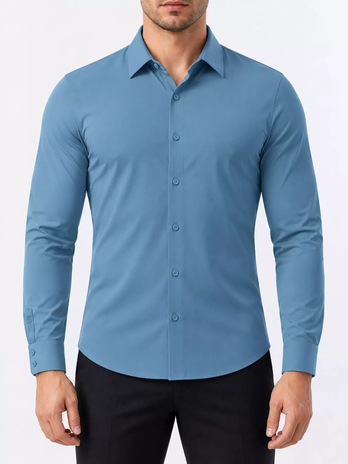 Men's Slim-Fit Stretch Long-Sleeve Shirt — photo 25