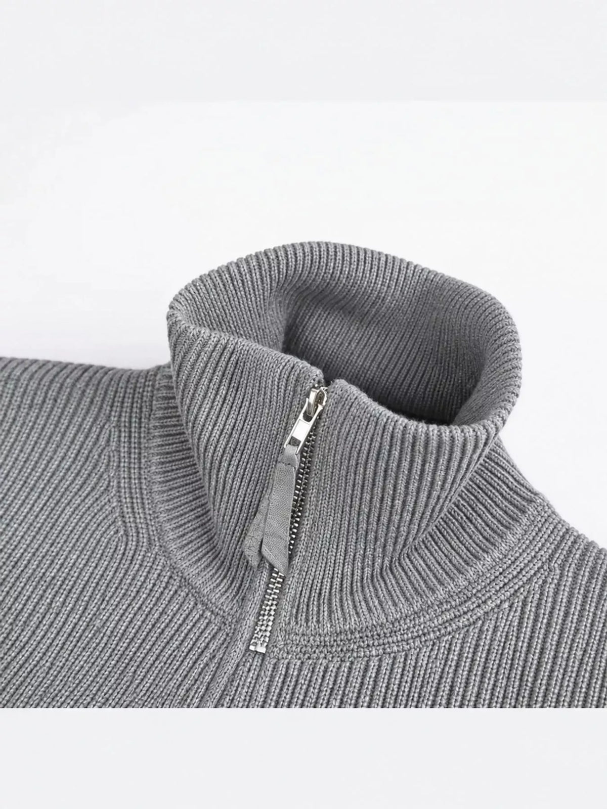 Men's Ribbed Zip-Up Knit Cardigan — photo 26