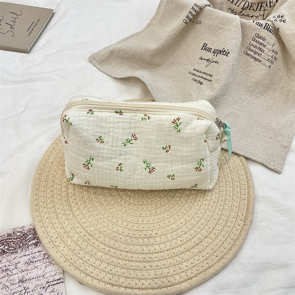 Floral Makeup Bag Large Capacity Cosmetic Organizer Travel Pouch