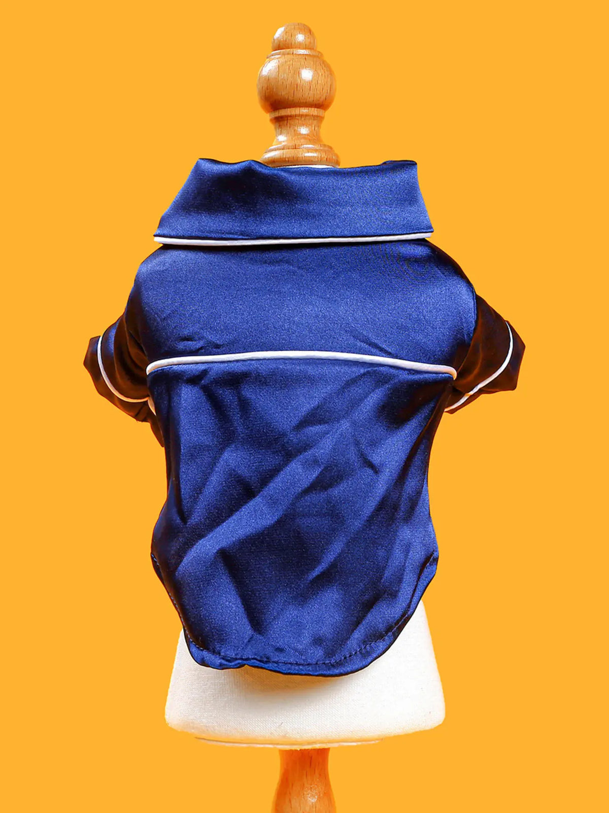 Contrast-Piping Satin Pet Pajamas — photo 10