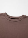 Coffee brown color-block drop-shoulder sweatshirt