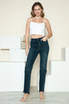Judy Blue Sloane Button Fly Distressed-Hem Straight Jeans — product view 13