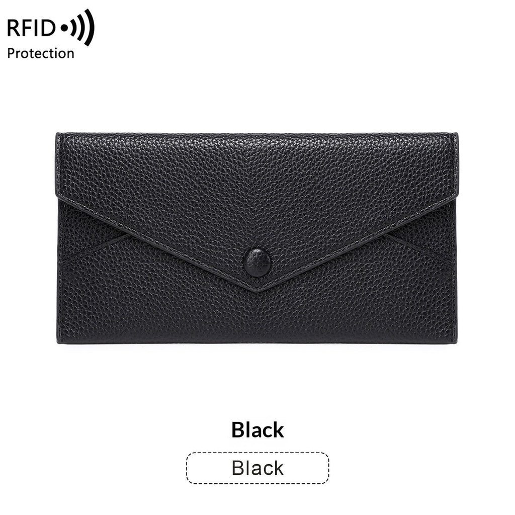 RFID Anti-Theft Women's Wallet - Waterproof Lightweight PU Leather Wallet