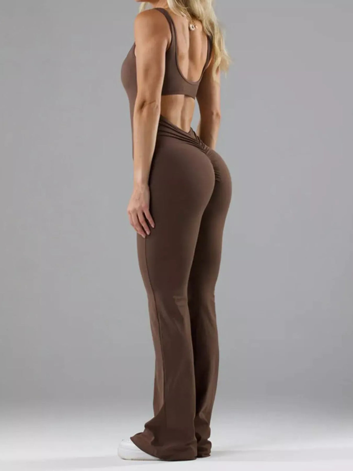 Seamless Scoop-Neck Flared Active Jumpsuit — photo 12