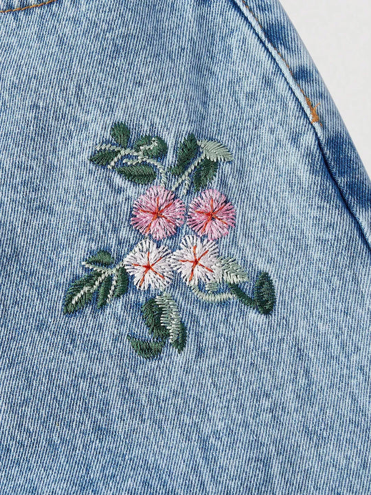 Another view: Embroidered Wide-Leg Jeans — Blue