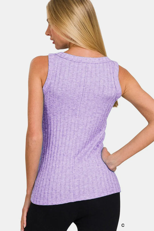 Another view: Ribbed Round Neck Tank