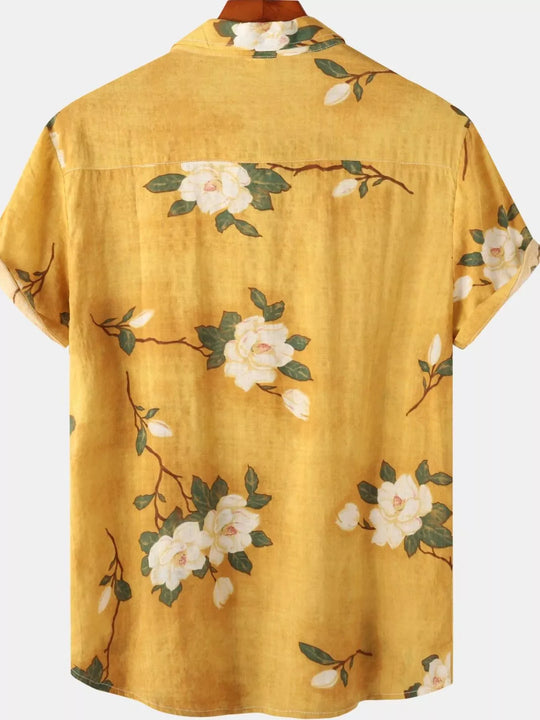 Another view: Men's Plus Size Floral Print Short-Sleeve Shirt