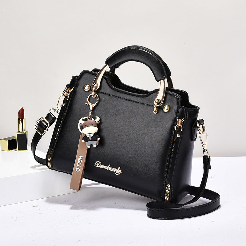 Women's PU Leather Crossbody Bag – Urban Minimalist Shoulder Bag with Zipper Pocket