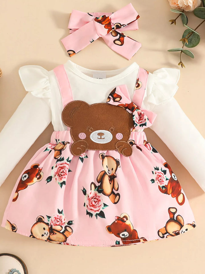 North Star Bear Long-Sleeve Dress with Headband — product view 1