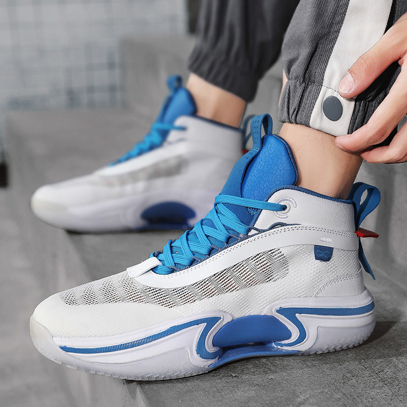 Men's High-Top Breathable Shock-Absorbing Athletic Sneakers - Lightweight Sports Shoes