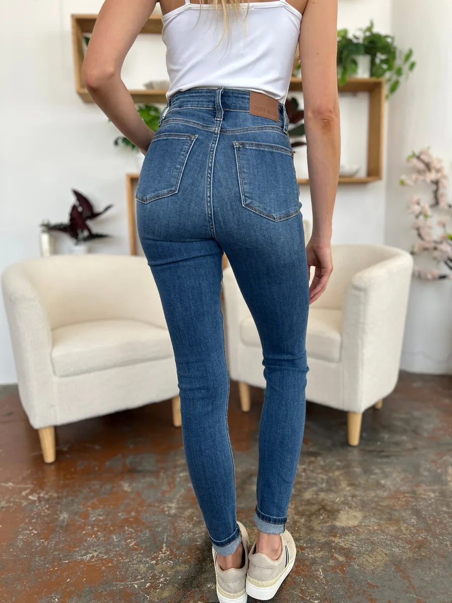 Judy Blue Reese Cuffed Hem Skinny Jeans