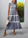Thea Smocked Striped Lace Trim Sleeveless Midi Dress — product view 10