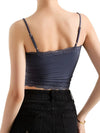 Women's lace-trim sleeveless top in six colors