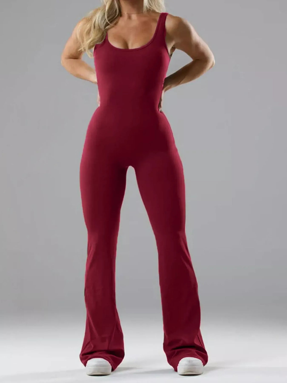 Seamless Scoop-Neck Flared Active Jumpsuit — photo 16