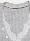 Women's grey ribbed long-sleeve top