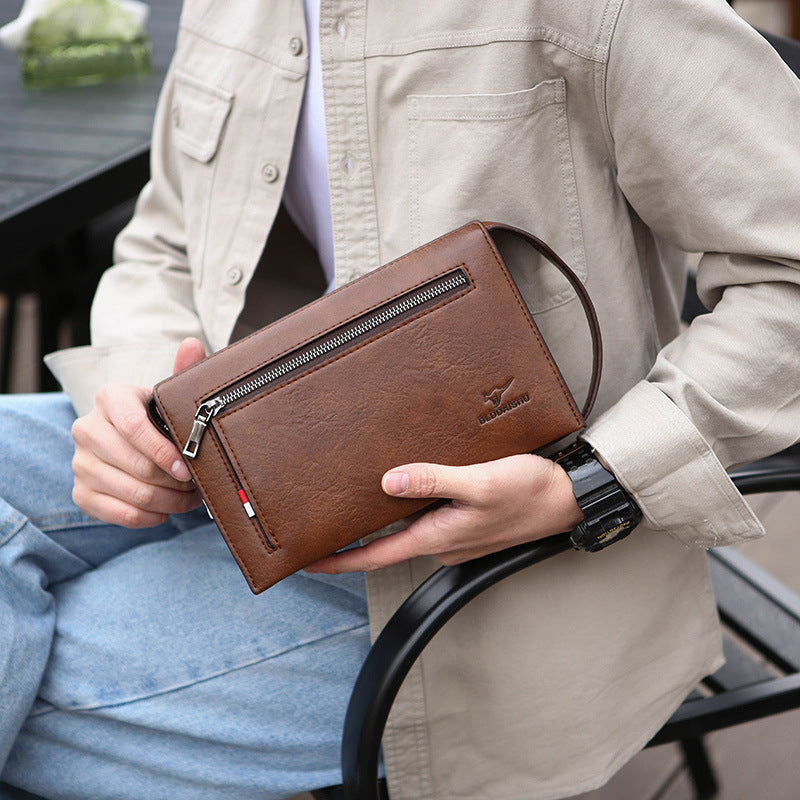 Men's Combination Lock Clutch Wallet | PU Leather Anti-Theft Business Wallet
