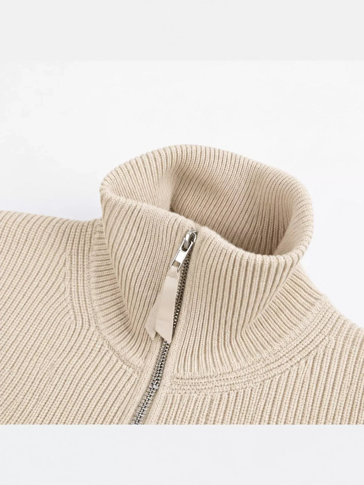 Men's Ribbed Zip-Up Knit Cardigan — photo 17