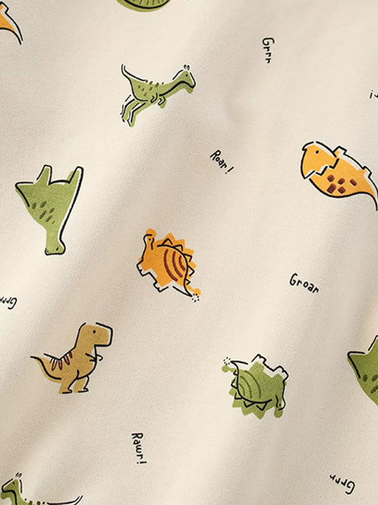 Another view: Kids’ Dinosaur-Print Cotton Sweatshirt — Beige