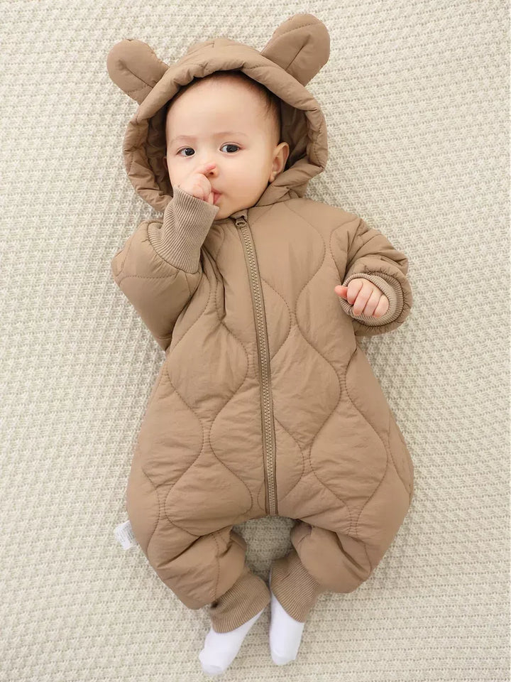 Hooded Padded Baby One-Piece