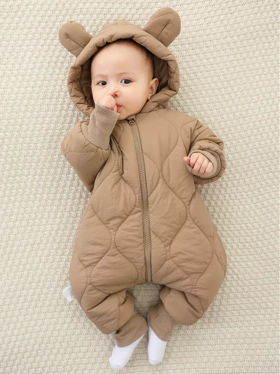 Hooded Padded Baby One-Piece