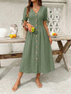Maren Button-Down Short-Sleeve Midi Dress — product view 13