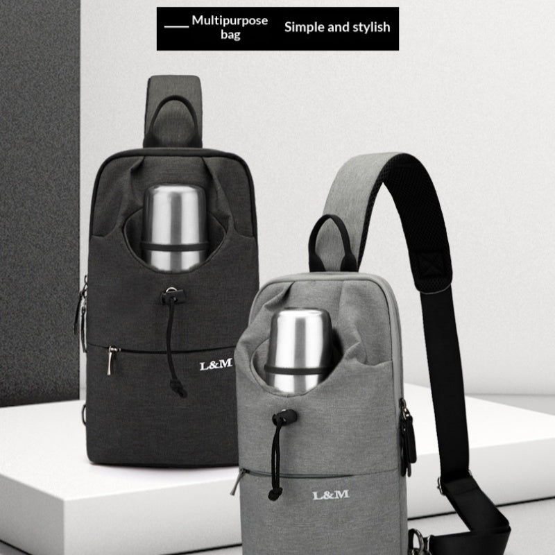 Men's Large Capacity Crossbody Chest Bag - Waterproof Oxford Cloth Cycling Sling Bag by Sarah Express