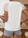 Noelle Lace Sleeve Notched Top — product view 6