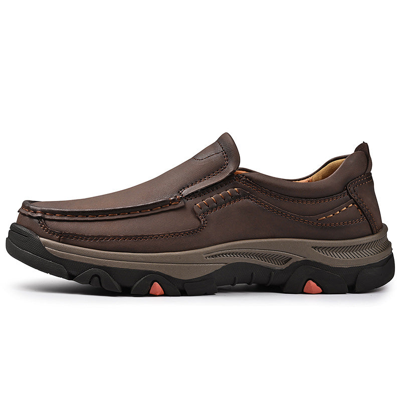 Men's Premium Leather Slip-On Casual Shoes - Lightweight Comfort Loafers