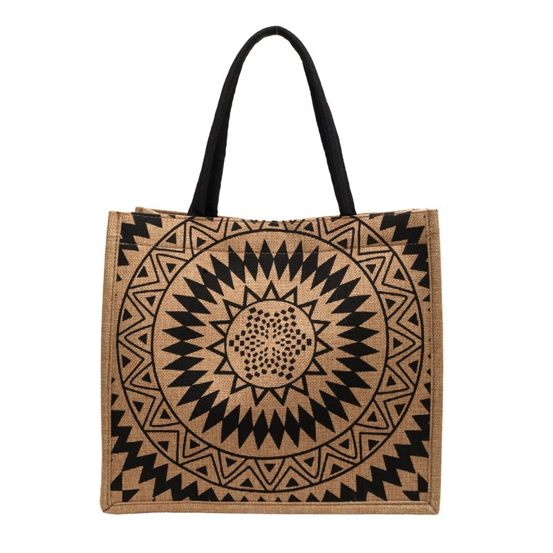 Women's Ethnic Style Tote Bag - Cotton Canvas Shoulder Bag for College & Everyday Use