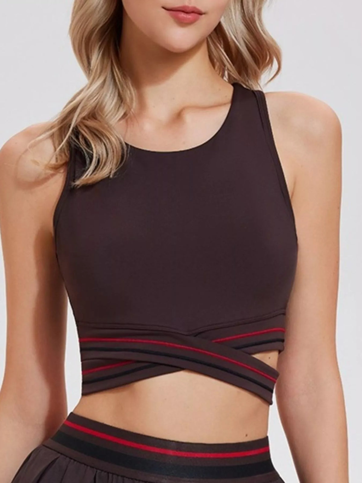 Plus Size Criss-Cross Hem Active Tank