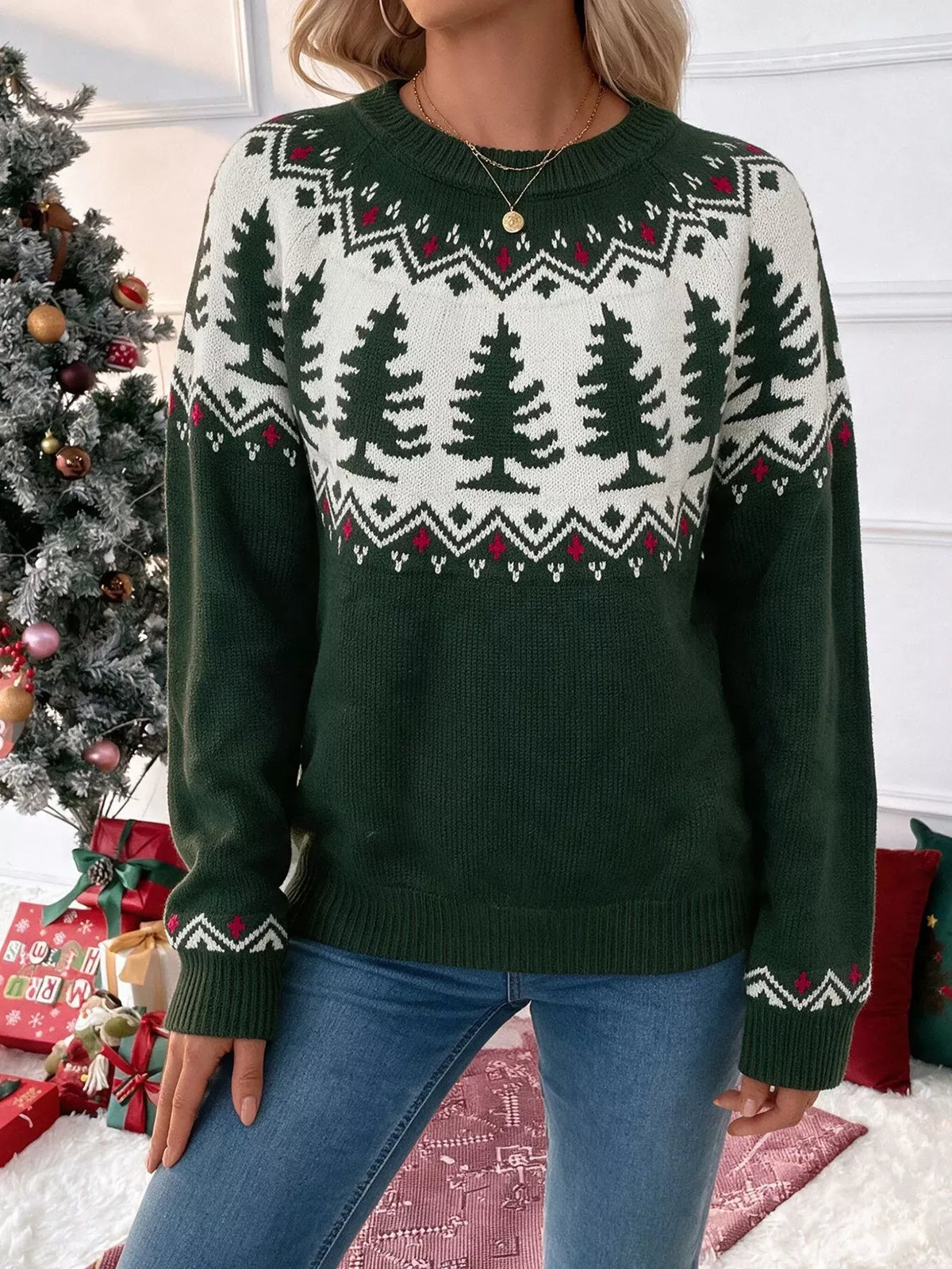 Christmas Tree Round-Neck Sweater — photo 3
