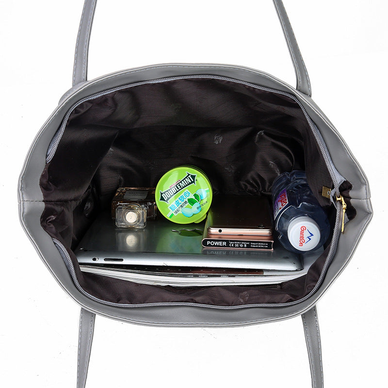 Premium PU Leather Tote Bag - Large Capacity Handbag for Women