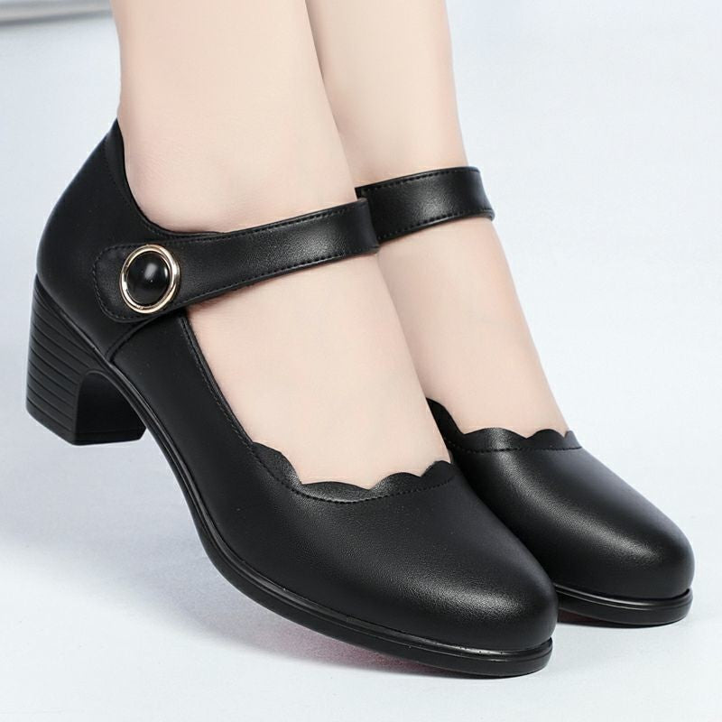 Chunky Heel Slip-On Shoes