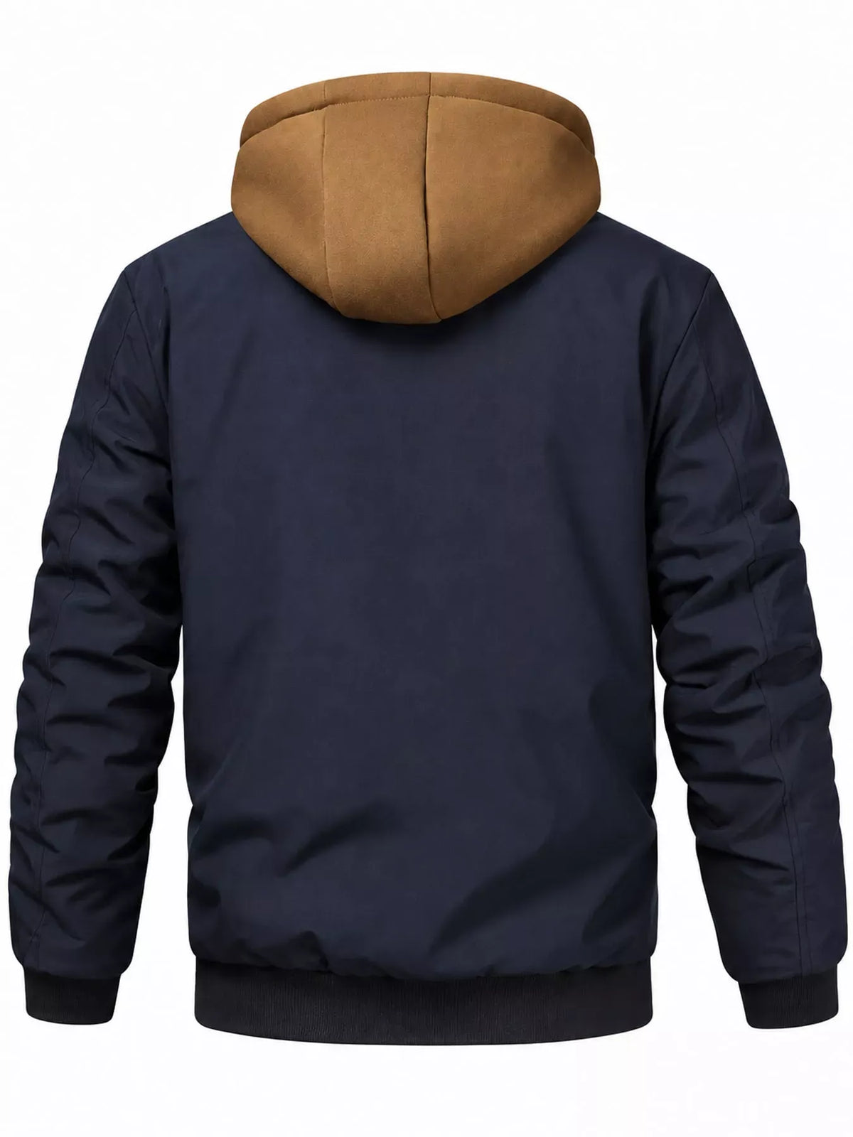 Men's Full Size Casual Quilted Lined Hooded Bomber Jacket Plus Size — photo 7