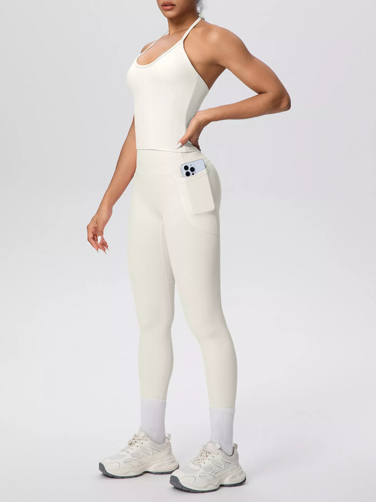 Halter Cami & High-Waisted Leggings Set