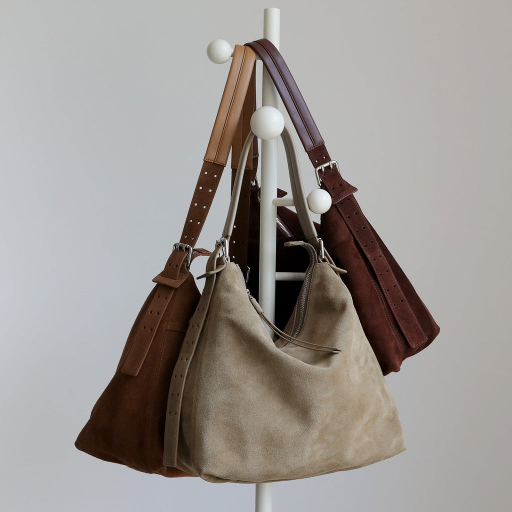 Women's Suede Underarm Shoulder Bag – Soft Structured Crossbody Handbag | Khaki, Caramel, Coffee