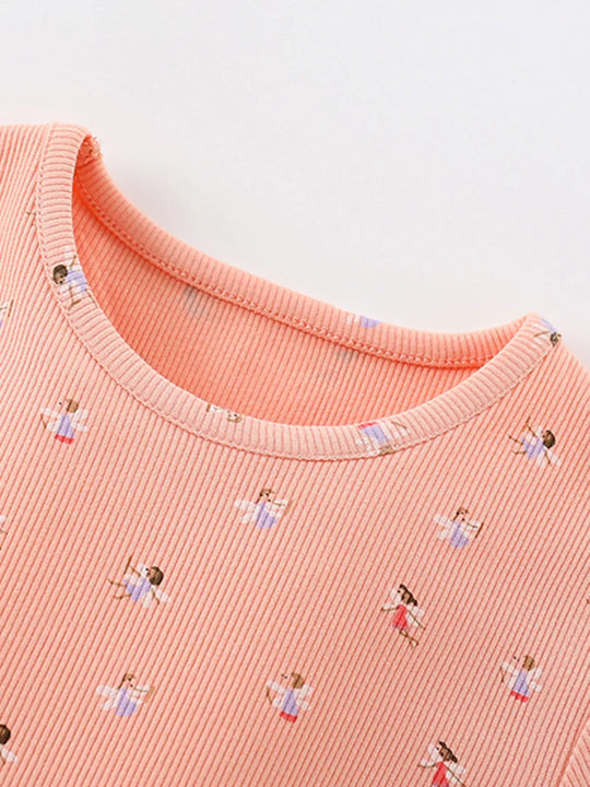 Another view: Peach Tulle-Layered Dress