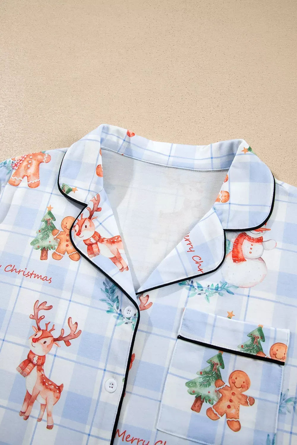 Women's Christmas Plaid Cartoon-Print Pajama Set — photo 4