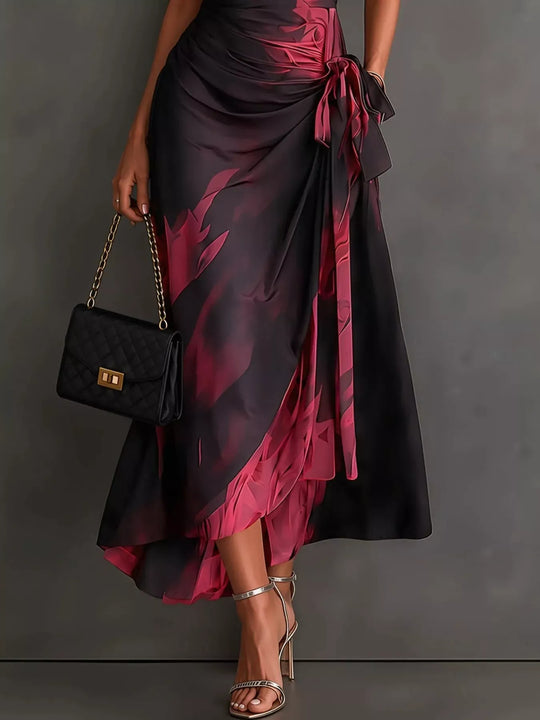 Another view: Women's High-Low Surplice Dress with Tie Waist