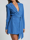 Lapel-collar tie-waist blazer — alternate product view 11