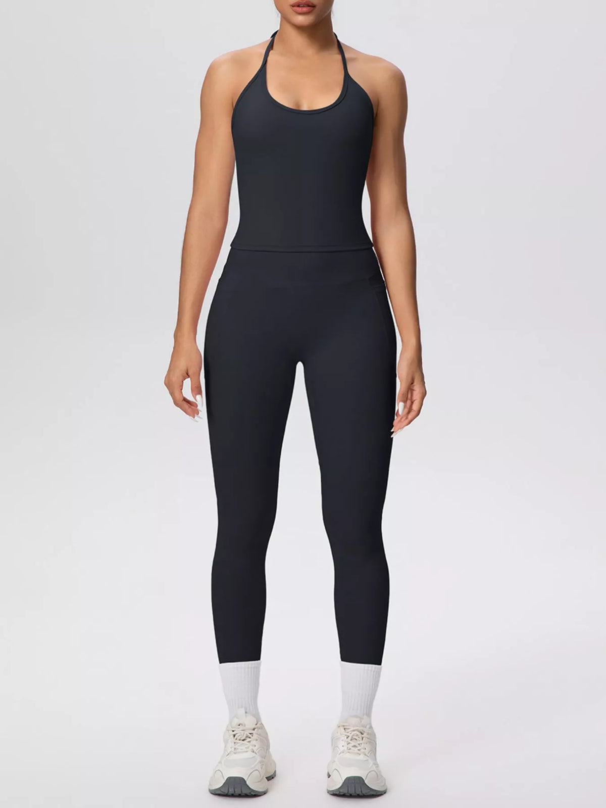 Halter Cami & High-Waisted Leggings Set