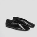 Women's French-Style Genuine Leather Square-Toe Flat Shoes - Elegant Slip-On Dress Flats