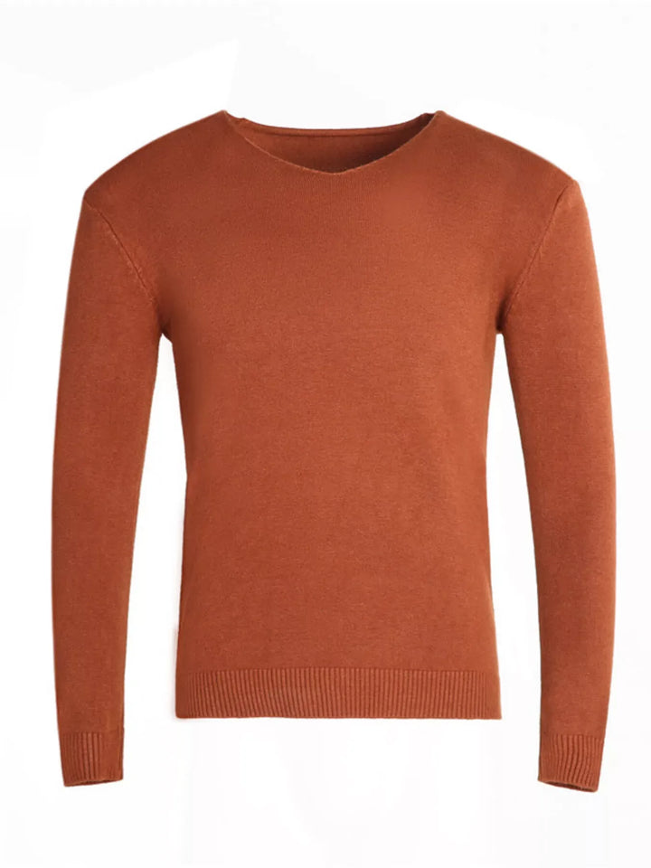 Men's Plus Size Solid Color Long-Sleeve Knit Top