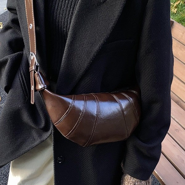 Dumpling Crossbody Bag - Retro PU Leather Shoulder Bag for Women | Sarah Express