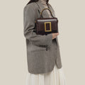 Women's Patent Leather Crossbody Bag - Sleek Compact Shoulder Bag with Adjustable Strap