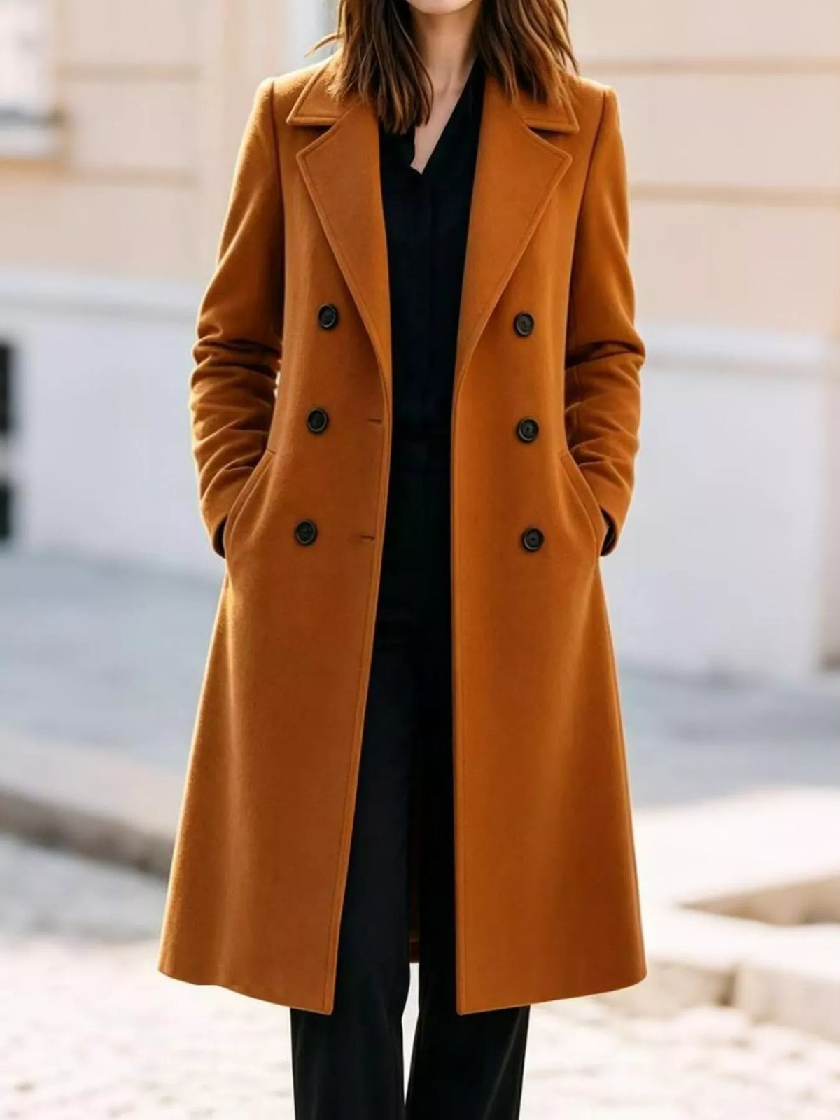 Double-Breasted Lapel Coat