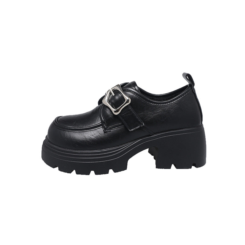British-Style Platform Leather Shoes