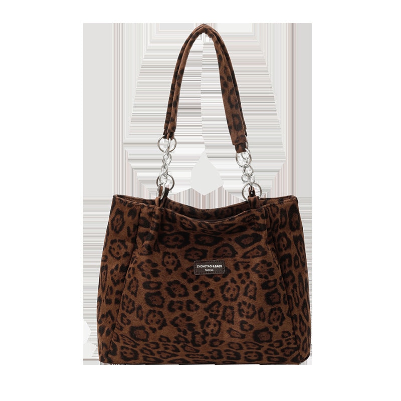 Leopard Print Tote Bag For Women – PU Leather Shoulder Bag | Trendy 2025 Style