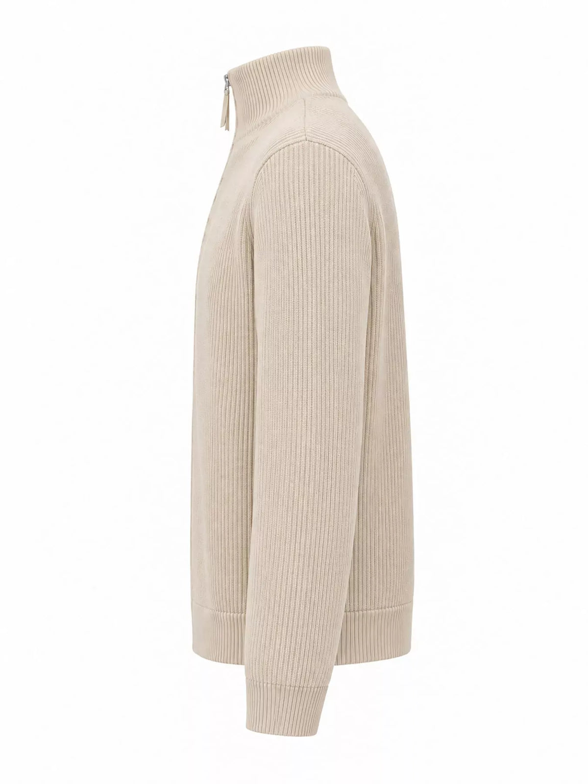 Men's Ribbed Zip-Up Knit Cardigan — photo 15