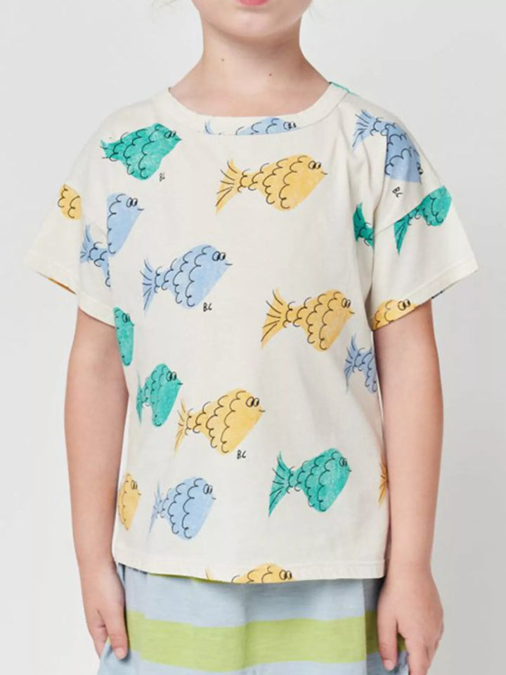 Clover Club Fish Print Crewneck T-Shirt — product view 1